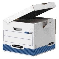 Bankers Box - Archive box System flip top cube blanc bleu