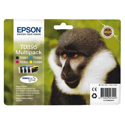 Epson - Cartouche d'encre T0895 noire + 3 couleurs