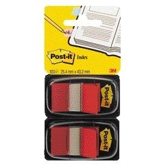 Post-it - Onglets 680 25,4x43,2mm duopack rouge