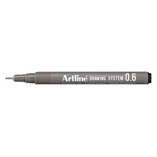 Artline - Fineliner technique 0,6mm noir | 12 pièces