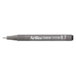 Artline - Fineliner technique 0,7mm noir | 12 pièces