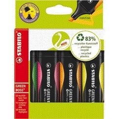 Stabilo -  Markeerstift green boss 6070/4 4st assorti | 5 stuks