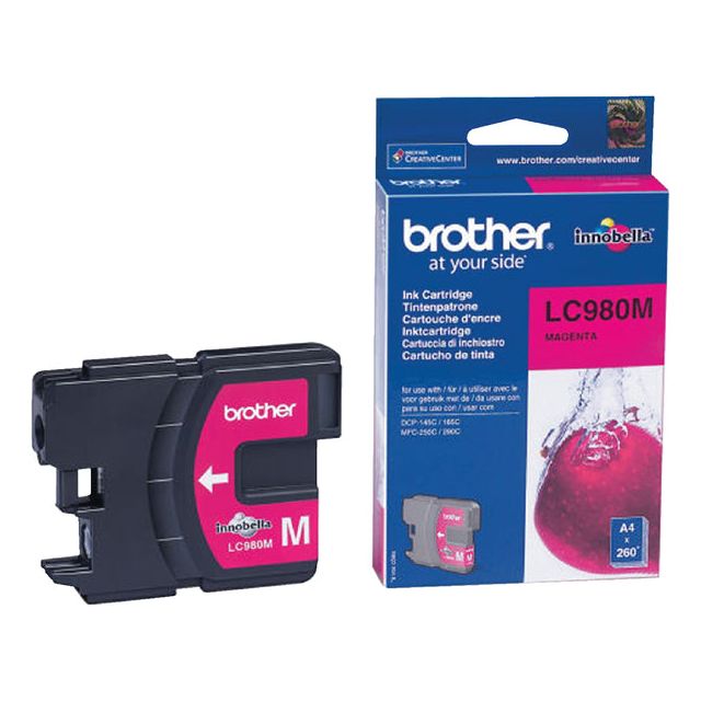 Bruder - Inkcartridge, 260 Seiten, OEM LC -980 m, Magenta