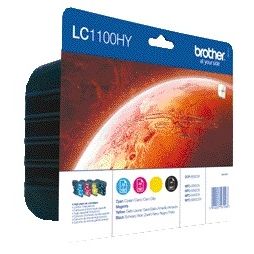 Brother -  Inktcartridge  lc-1100hyvalbp zw +3kleuren | 4 stuks