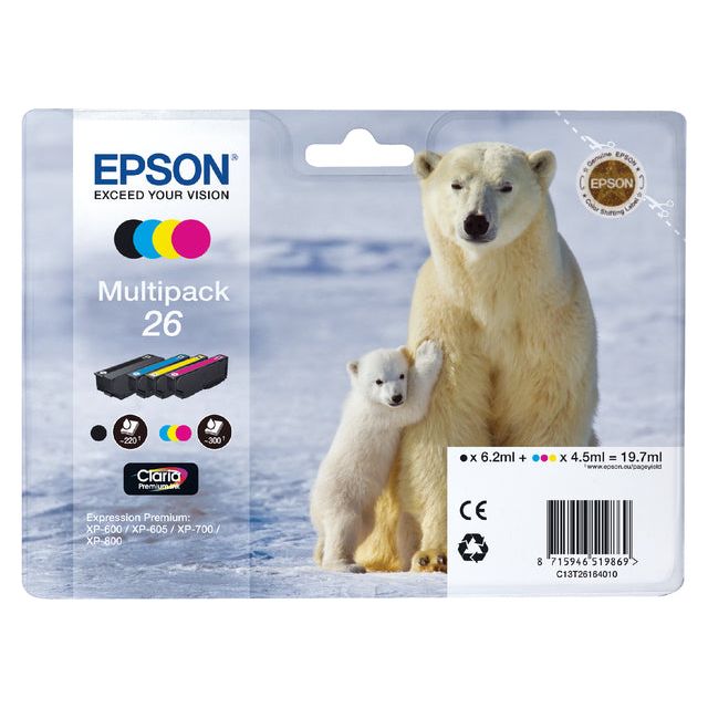 Epson - Inktcartridge epson 26 t2616 zwart + 3 kleuren