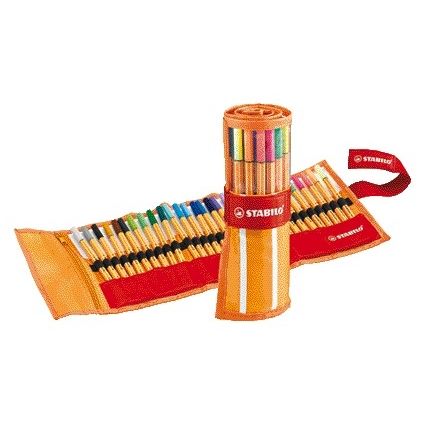 Stabilo - Fineliner point 88/30 jeu de rouleaux orange/rouge fin assorti 30 pcs | 5 pièces