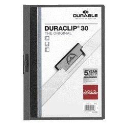Langlebig - Klemmmappe Duraclip A4 3mm 30 Blatt anthrazit/grau | 25 Stück