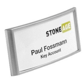 Durable - Badge 8540 classique avec aimant 30x65mm gris argenté