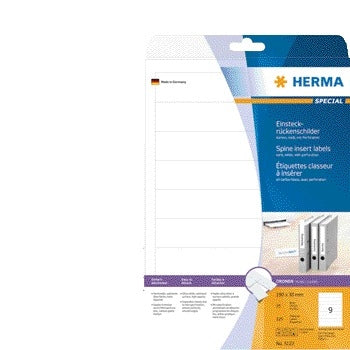 HERMA -  Rug-insteekkaart  5122 smal 30x190mm wit | 32 stuks
