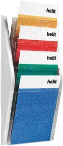 Helit - Porte-brochures mural 4x A4 argent