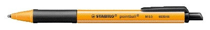 Stabilo -  pointball, balpen 0.5 mm, navulbaar, zwart, per stuk | 10 stuks