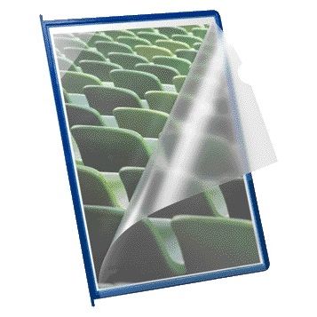 Quantore - Infotasche Djois Flex-O-Frame mit Stift A4 blau