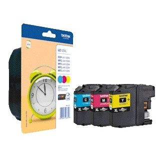 Brother -  LC125XLRBWBP inktcartridge 3 stuk(s) Origineel Hoog (XL) rendement Cyaan, Magenta, Geel