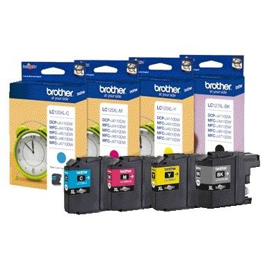 Brother -  Inktcartridge LC-127XLVALBP zwart + 3 kleuren