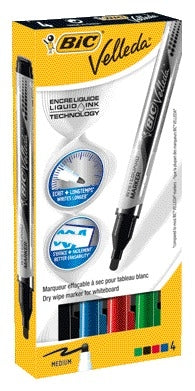 Bic - Marqueur pour tableau blanc liquide rond m assorti | 96 pièces