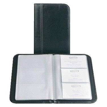 Brepols -  Visitekaartenmap  voor 144 stuks zwart