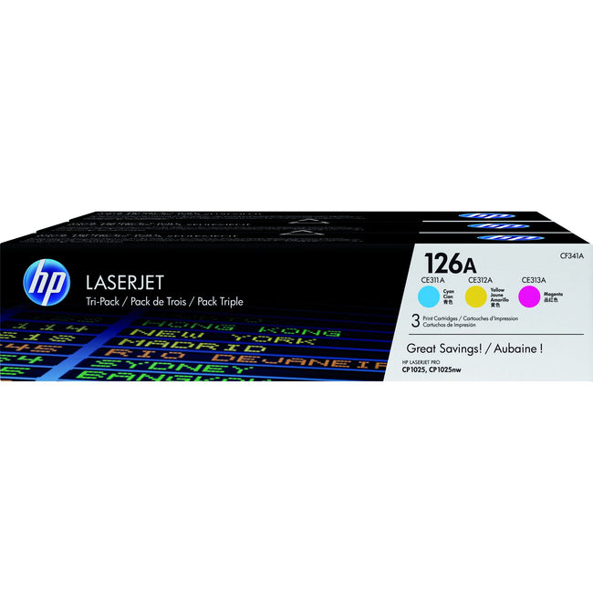 HP - toner 126A, 1 000 pages, OEM CF341A, 3 couleurs