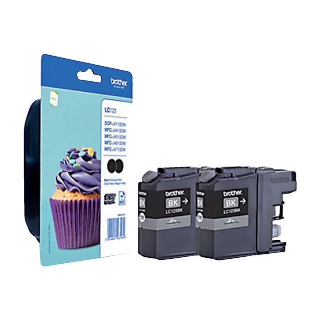 Brother - Inktcartridge  lc-123bkbp2 zwart 2x