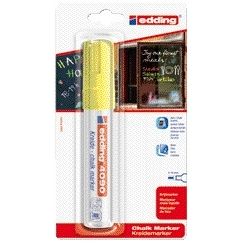 Edding - Kreidemarker 4090 Fensterdiagonale 4-15mm neongelb Blister à 1 Stück | 6 Stück