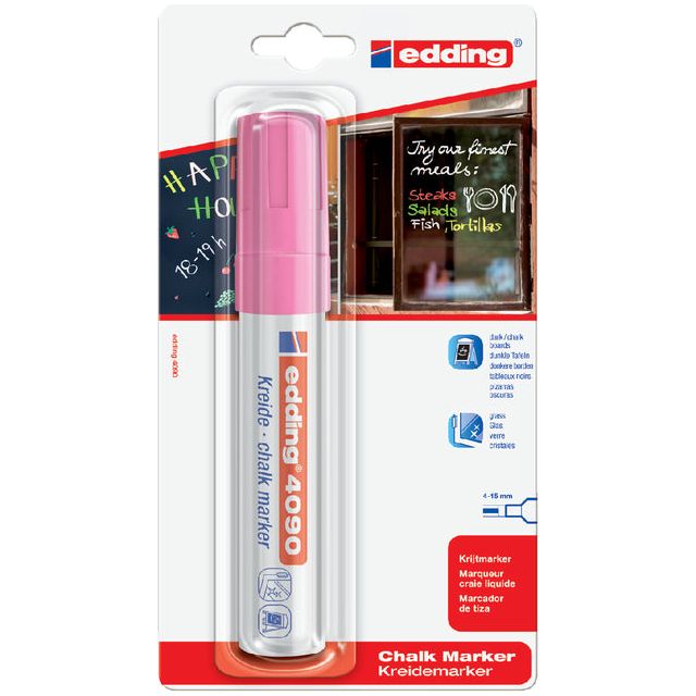 Edding - Krijtstift edding 4090 window blok 4-15mm neon rz | 6 stuks