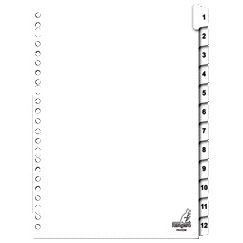 Kangaro - Onglets 23 trous PK412CM Carton numéroté 1-12 | 18 pièces