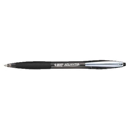 BIC -  Balpen  atlantis soft clic m zwart | 12 stuks