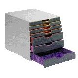Durable - Caisson à tiroirs Varicolor 7 tiroirs gris