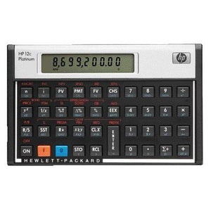 HP -  12c calculator Desktop Financiële rekenmachine Aluminium, Zwart