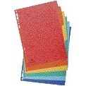 Exacompta - Onglets 225x297 mm 11 trous carton brillant 6 pièces | 50 pièces