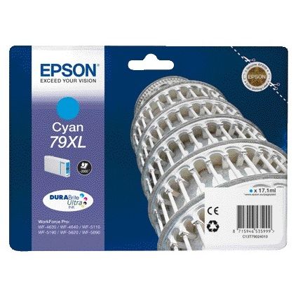 Epson -  Tower of Pisa Singlepack Cyan 79XL DURABrite Ultra Ink