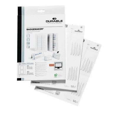Durable - Carte badge 1420 imprimable A6 80 pièces