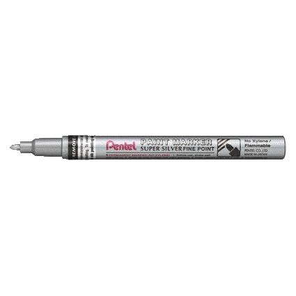 Pentel -  Viltstift  msp10 rond 1.5mm zilver | 12 stuks