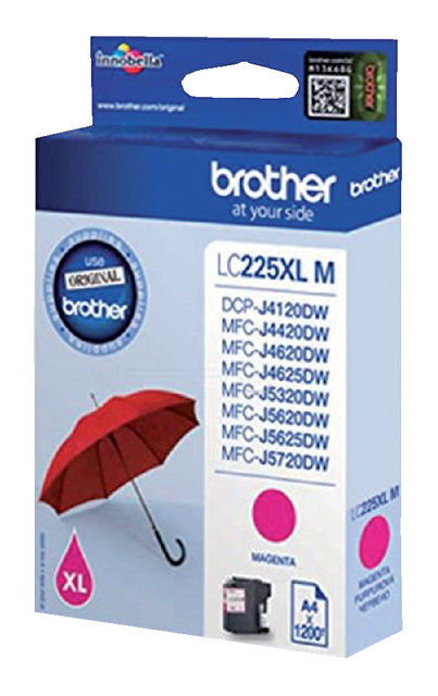 Bruder - Inkcartridge, 1.200 Seiten, OEM LC -225xlm, Magenta