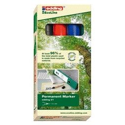 Edding - Feutre 21 EcoLine rond assorti 1,5-3mm boîte de 4 pcs