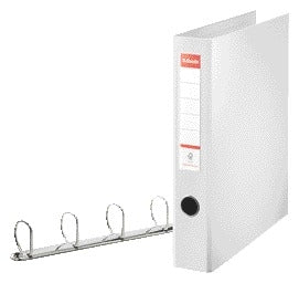 Esselte - Classeur à anneaux VIVIDA A4 maxi 4 anneaux mécanisme D 40mm PP blanc