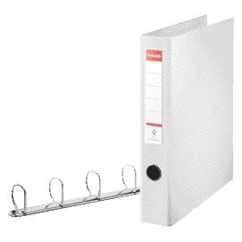 Esselte - Classeur à anneaux VIVIDA A4 maxi 4 anneaux mécanisme D 40mm PP blanc