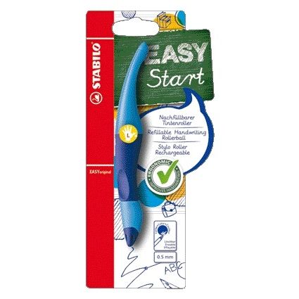STABILO - Stylo roller Easyoriginal gaucher bleu clair/foncé blister de 1 pièce | 3 pièces