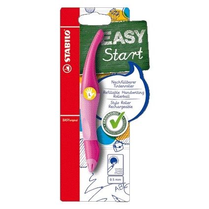 STABILO - Stylo roller Easyoriginal gaucher rose/rose clair blister de 1 pièce