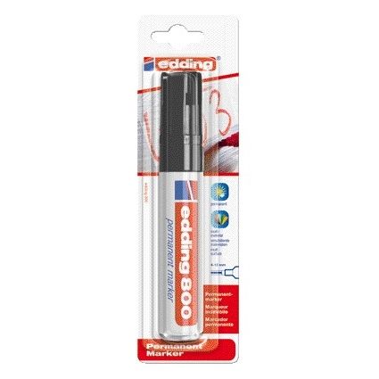Edding -  Viltstift  800 schuin 4-12mm zwart | 6 stuks