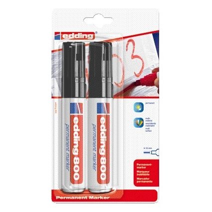 Edding -  Viltstift  800 schuin 4-12mm zwart | 6 stuks