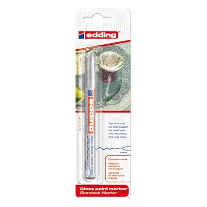Edding - Marqueur à base d'huile 780 0,8 mm argent blister de 1 pièce | 10 pièces
