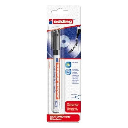 Edding -  Cd marker  8400 rond 0.5-1.0mm zwart blister à 1 stuk | 10 stuks