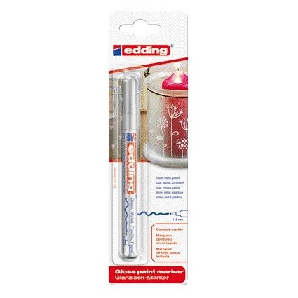 Edding – Ölbasierter Paintmarker 751 1–2 mm, Silber, Blisterpackung mit 1 Stück