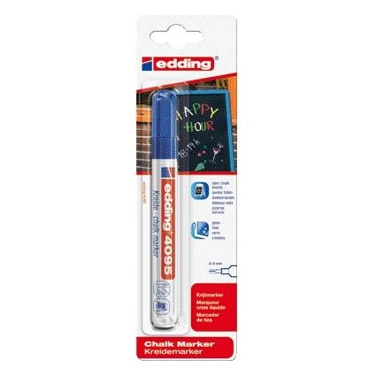 Edding - Kreidemarker 4095 rund 2-3mm blau Blister à 1 Stück