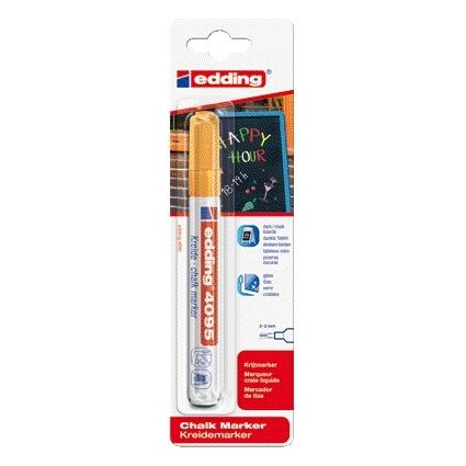 Edding - Marqueur à craie 4095 rond 2-3mm orange blister de 1 pièce | 10 pièces