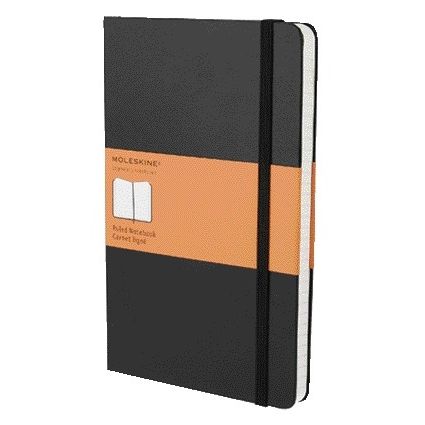 Moleskine - Carnet grand format ligne 130x210mm couverture rigide noir