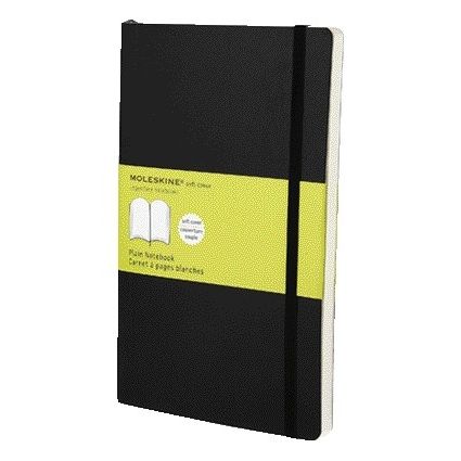 Moleskine - Carnet grand format 130x210mm vierge couverture souple noir