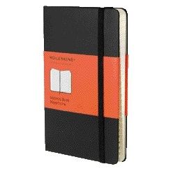 Moleskine - Pochette carnet d'adresses 90x140mm couverture rigide noir