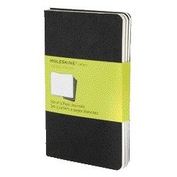 Moleskine - Carnet 90x140mm vierge 240 pages 70gr noir lot de 3 pièces