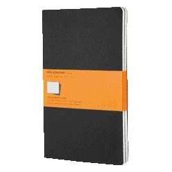Moleskine - Carnet 130x210mm ligne 160 pages 70gr noir lot de 3 pièces
